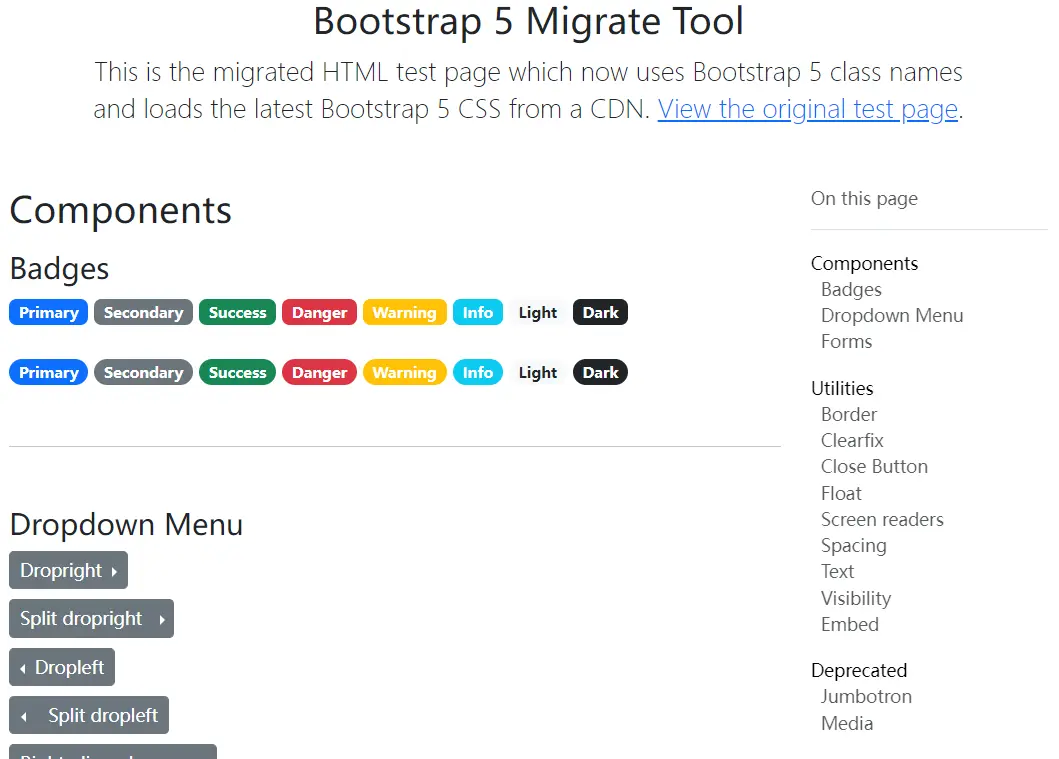 Bootstrap 5 Migrate Tool